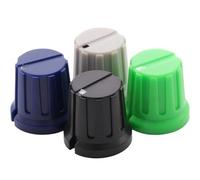10Pcs 15.5mm Plastic Set Pointer Knobs for Guitar Amp Effect Pedal 6.4mm | Precision knobs for audio gear: Hifi, guitar, amp, effect pedal, stomp box, DJ mixer. 6.4mm brass shaft hole.(Blue)