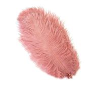10PCS 15-60cm White Ostrich Feathers Wedding Party Table Centerpieces Accessories Plumas Decorativas Ostrich Feather DIY Crafts-Dark Leather Pink-15-20cm