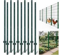 10Pcs 152Cm U-Channel Metal Fence Posts Stable Anchor Plates