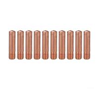 10pcs 15ak Mig Welding Torch Tip and Gas Nozzle Set Copper M6 X 24mm Replacement Tips in 0.8mm 1.0mm 1.2mm Sizes Robust Consumable for Parts (A)