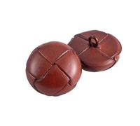 10Pcs 15mm - 25mm Colored Leather Button Coat Windbreaker Retro Woven Leather Decorative Button,Coffee,23mm