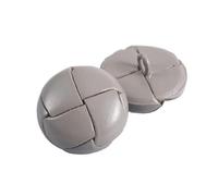 10Pcs 15mm - 25mm Colored Leather Button Coat Windbreaker Retro Woven Leather Decorative Button,Grey,15mm