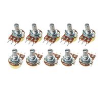 10PCS 15mm 3pin WH148 Linear Potentiometer With Nuts And Washers 1K 2K 5K 10K 20K 50K 100K 250K 500K 1M Potentiometers Kit(100K Ohm)