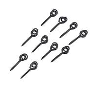10Pcs 15mm Bait Screws with Round Link Loop Swivels for Fishing Boilie Lures and Hooks Subtle Black Coating