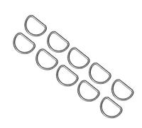10Pcs 15mm Metal D Rings, Durable Pewter Finish for Bag Straps Belts Backpacks, Heavy-Duty D-Ring Hardware for DIY Crafting Outdoor Gear Hiking Travel and Everyday Carry