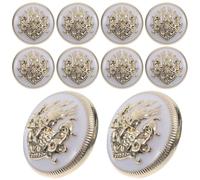 10pcs 15mm Metal Sewing Buttons, Alloy Coat and Suit for Clothing | White Gold Finish, round Vintage Design, Easy Sew-on Replacement, Suitable for Shirts, Cardigans, Repairs and Tailoring