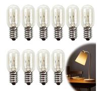 10Pcs 15W E14 Fridge Bulb Screw Salt Lamp Bulbs 240V Mini Warmer Night Light Freezer Light Bulb Warm White 2700K for Refrigerators Ovens Aromatherapy Lamp Sewing Machine Durable Tubular Small Bulbs