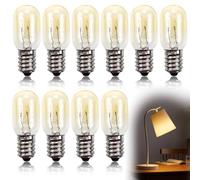 10Pcs 15W E14 Screw Salt Lamp Bulb 240V Mini Wax Warmer Light Bulb for Himalayan Freezer Fridge Warm White 2700K Small Edison Sewing Machine Light Bulb T20 E14 Fridge Oven Microwave Wax Burner Bulbs