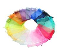 10pcs 15x20 17x23 20x30 Organza Bags Packaging Pouches Christmas Jewelry Bag Wedding Decoration Birthday Party Supplies craft(Random Color,7x9cm Organza Bags)