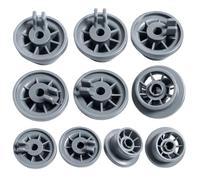 10Pcs 165314 Dishwasher Wheels Lower Basket Rack Replacement Parts or Full Set for Bosch Siemens Neff Zanussi ZDF2015 Electrolux Tool Free Snap Fit Integrated Bushing Heat Resistant Noise Reducing