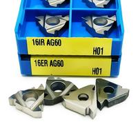 10PCS 16ER AG60 H01 16IR 11ER 11IR Carbide Inserts Thread Turning Tools Lathe CNC(16ER AG60 H01)