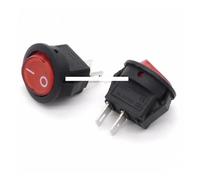 10PCS 16mm 2 PINS 2 Position ON-OFF SPST Round Rocker Switch 3A/250V 6A/125V AC Red Cover Without Light ICXLPMC