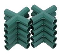 10pcs 16mm Green PVC Pipe Cross Fittings Four Way Plastic Connectors | Weather resistant build, easy to install, suited to irrigation systems and water pipe couplers, high strength four