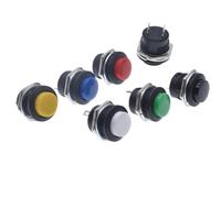 10PCS 16mm Reset Momentary Button Switches 6A/125VAC 3A/250VAC Round Button Jog Switch R13-507 Black Red Green White Blue Yellow(R13-507 blue)