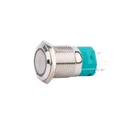 10PCS 16mm1NO1NC Ring LED Illumination Brass Nickel Momentary/Latching Flat Round Head Metal Push Button Switch IDGTTLDF(Yellow LED,3V)