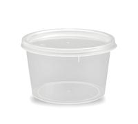 10PCS 16oz ROUND PLASTIC CONTAINERS WITH SNAP-ON LIDS | TRANSPARENT FOOD GRADE BPA FREE | REUSABLE MICROWAVE FREEZER DISHWASHER SAFE | IDEAL FOR SAUCES ETC | RESTAURANTS TAKEAWAYS HOME KITCHENS