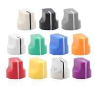 10PCS 16x14.5mm ABS Plastic Knobs for Guitar Amp Effect Pedal Cabinet | Durable ABS plastic knobs with 6mm brass shaft hole, fit guitar amps, pedals, and cabinets.(GRAY)