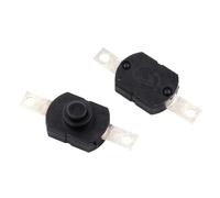 10Pcs 1712-KD ON OFF Black Flashlight Control Switch 2 pins Table Light Short Feet Parallel Central Button 17 * 12mm