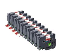 10Pcs 18mm 241 Laminated Label Black On White Compatible with 241 441 541 641 741 841 PT Label Maker(Black on Red)
