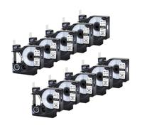 10Pcs 19mm Flexible Nylon Labels Compatible with 18488 18490 Black On White Yellow Label Tapes for Printer(Black on White)