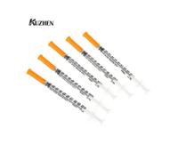 10pcs 1ml Disposable Plastic Sterile Insulin Syringe Orange Cap Plastic Liquid Dispenser