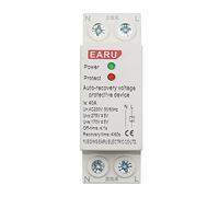 10pcs 1P+N 27mm 40A 63A 230V Din Rail Automatic Recovery Reconnect Over Voltage and Under Voltage Protective Device Protection Relay(16A)