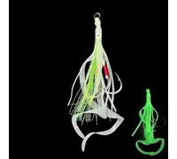 10pcs 2/0 3/0 5/0 Glow Assist Hooks With Squid Skirts Lumious Slow Jig Silicone Skirt Fishing Hooks(10pcs 003,Size 3-0)