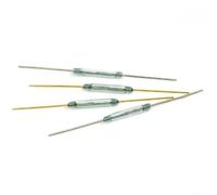 10PCS 2 * 14mm Normally Open Induction Switch Magnetic Reed Switch for Electronics, 5V,10mA Electrical Life, for IoT (Silver Foot - Green Tube)