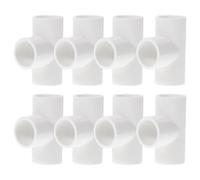 10pcs /2 Inch PVC 3 Way Tee Replacement Fitting for Pipe Frames | Beige Pvc, Lightweight Connector for Aquaponics Setups, DIY Shelving Products, and Sturdy Frame Building