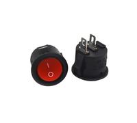 10Pcs 2 Pin ON-OFF Rocker Switch 16mm Diameter AC250V 3A Round Boat Rocker Switches Mini Round Red