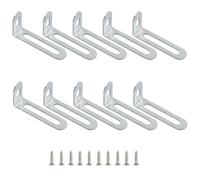 10Pcs 2"x1"x0.5"Adjustable Right Angle Brackets Metal L Bracket Heavy Duty 90 Degree Corner Fastener L-Shape Corner Brace Support Silver Shelf Bracket