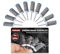 10pcs 2000 Grits Sanding Drums Sandpaper Sticks Set with 1/8"(3mm) Shank for Dremel Rotary Tool, Aluminum Oxide Sanding Bits kit Meet More Needs for Metal Rust Removal/Jade Polishing/Stone Grinding