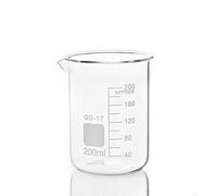 10pcs 200ml Glass Beaker in Low Form for Chemistry Laboratory sca-le Lab Measuring Thickened Education Office Supplies