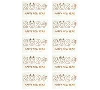 10pcs 2024 New Year Cards Bronzing Cartoon Dragon Greeting Card Blessing Chinese Spring Festival Postcards Kids Elegant New Year Card