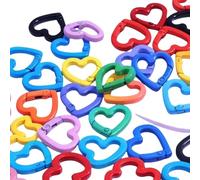 10Pcs 20mm Heart-Shaped Keychain Clips - Zinc Alloy Spring Carabiner Hooks for Bags, DIY Crafts and Valentine Day Accessories (6 Color Mix)