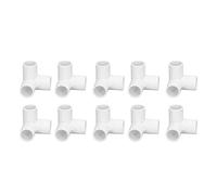 10PCS 20mm PVC Tee Corner Fitting, Right Angle 3 Way Pipe Fittings, High Gloss Finish, 90 Degree Elbow Design, for Building Greenhouse, Tables and Chairs (White)