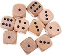 10Pcs 20mm Wooden D6 Dice, Board Games Round Corner 6 Sided Dice Creative Wooden Crafts Entertainment Toy for Adults Clever Fashion Standard Game Dice