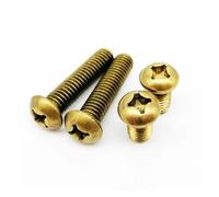 10PCS/20PCS/50PCS M2 M2.5 M3 M4 M5 M6 Pure Copper Solid Brass Cross Round Phillips Pan Head Screw Bolt(6mm,10pcs M4)
