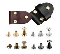 10pcs/20Pcs Flat Belt Screws Leather Rivets Brass Gold Silver Solid Female Rivet Slotted Stud Head(Red Bronze,5x8mm)
