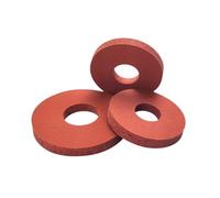 10pcs 22-56mm Diameter High Temperature Resistant Red Foamed SiliconeShock Absorbing Pad, Inner Hole 14-16mm, 14x26x2mm(10pcs)
