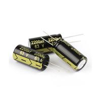 10Pcs 2200UF Aluminum Electrolytic Capacitor Kit 63V2200UF 18x35 High Frequency Low Capacitors Assortment Box Kits MQXFCZUX