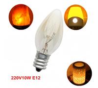 10Pcs 220V 10W C7 E12 Night Light Bulb and Salt Lamp Replacement Bulbs,Clear Glass Incandescent Bulbs