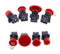10pcs 22mm Emergency Stop Red Mushroom Push Button Switch XB2-ES442 ES542 ES642 BS142 Self-locking/Latching 600V 10A(XB2-ES542)