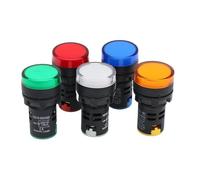 10pcs 22mm indicator lights 12V 24V 220V 380V LED power indicator light AD16-22DS panel mounting light multi-color 20mA(24V Blue)