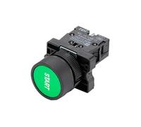 10pcs 22mm XB2-EA Plastic Push Button Switch Start/Stop Black/White Arrow 10A/415V Self-reset/Momentary Symbol Button Switch(Beige)