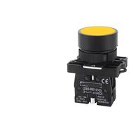10pcs 22mm XB2-EA Plastic Push Button Switch Start Stop Black White Arrow 10A 415V Self-reset/Momentary Symbol Button Switch(XB2-EA51 yellow 1NO)