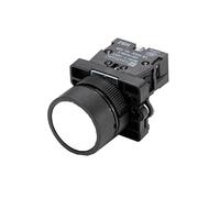 10pcs 22mm XB2-EA Plastic Push Button Switch Start/Stop Black/White Arrow 10A/415V Self-reset/Momentary Symbol Button Switch(Black)