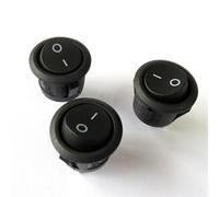10Pcs 23mm Diameter Big Round Boat Rocker Switches Black White Red 2 Pin ON-OFF Switch 10A/125V 6A/250V(Black 10PCS)