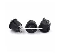 10Pcs 23mm Round Black 3 Pin 10A/125V 6A/250V AC 3 Position SPDT ON-OFF-ON Rocker Switch Snap-in ICXLPMC