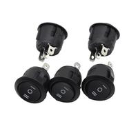 10Pcs 23mm Round Black 3 Pin 10A/125V 6A/250V AC 3 Position SPDT ON-OFF-ON Rocker Switch Snap-in IDGTTLDF